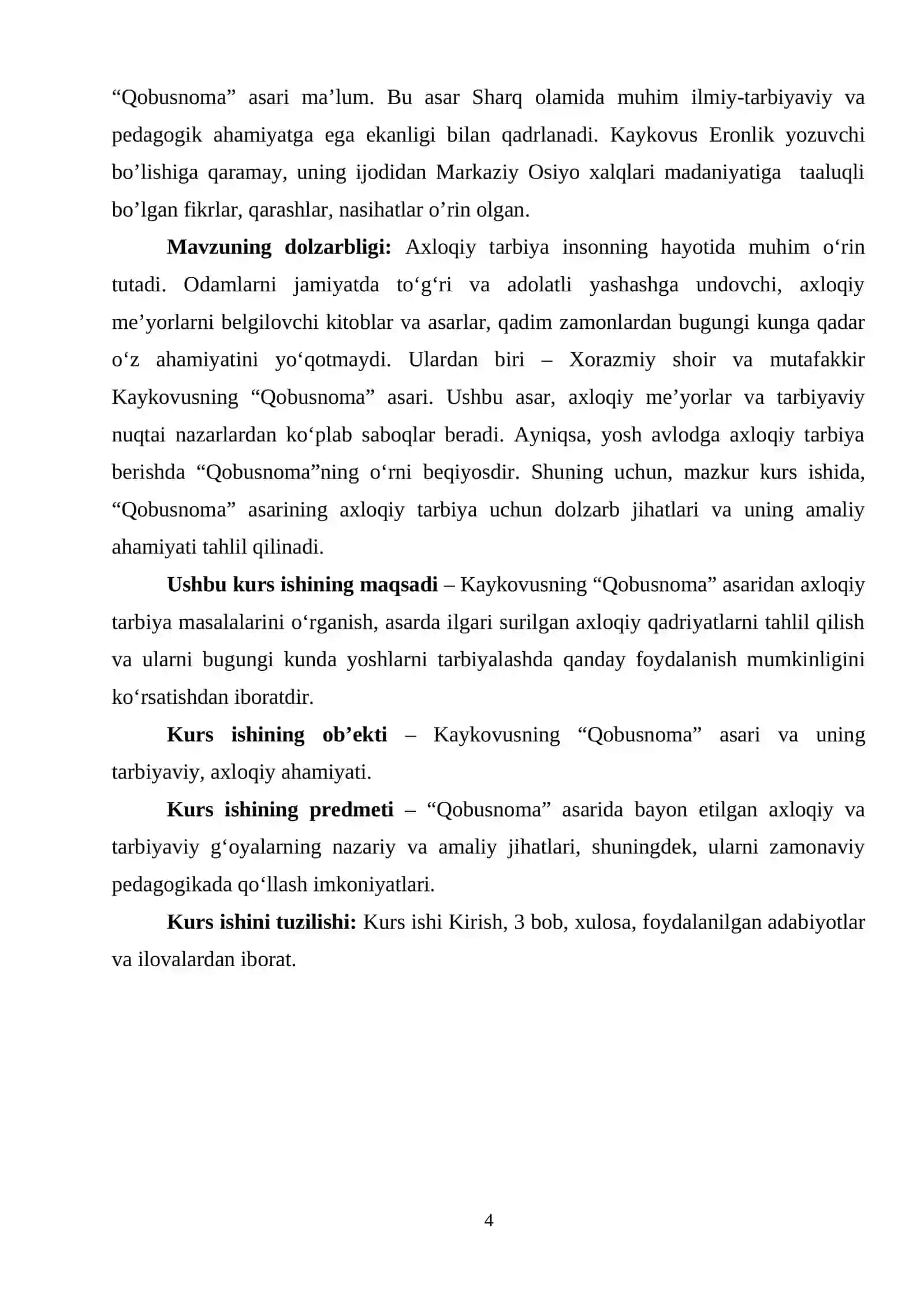 Axloqiy tarbiyada Kaykovusning “Qobbusnoma” asaridan foydalanish 4
