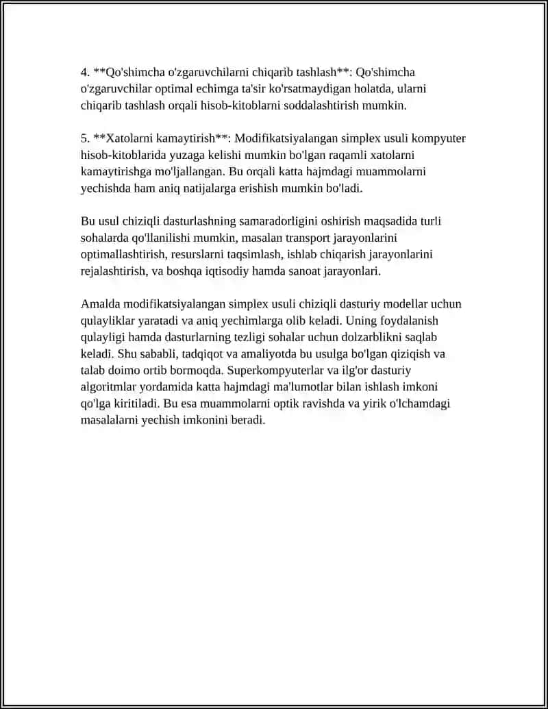 MODIFITSIRLANGAN SIPLEKS USUL 4