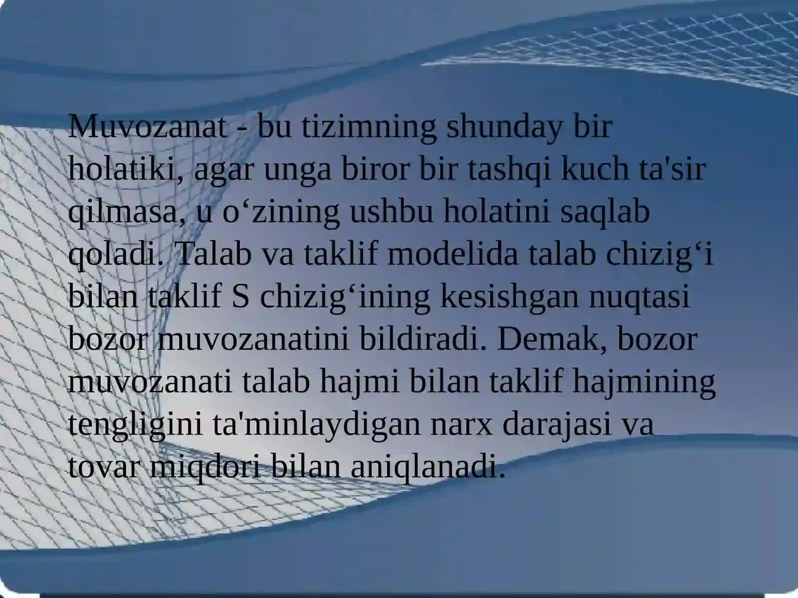 Bozor muvozanati 4