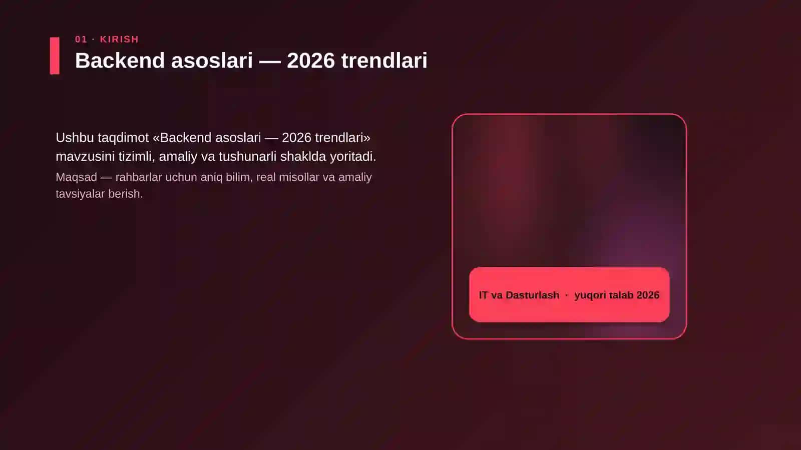 Backend asoslari — 2026 trendlari 4