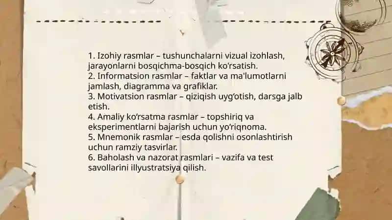 Darslikdagi rasmlarning didaktik róli 4