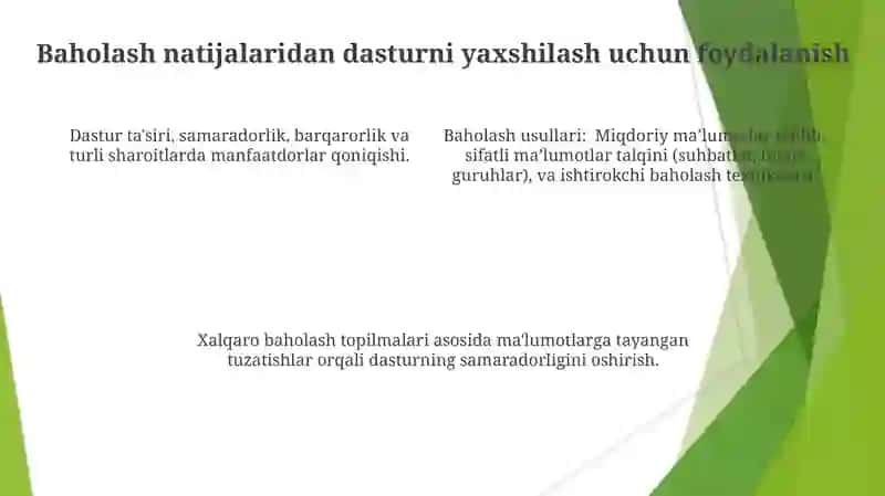 Xalqaro baholash dasturlarining maqsadi 4