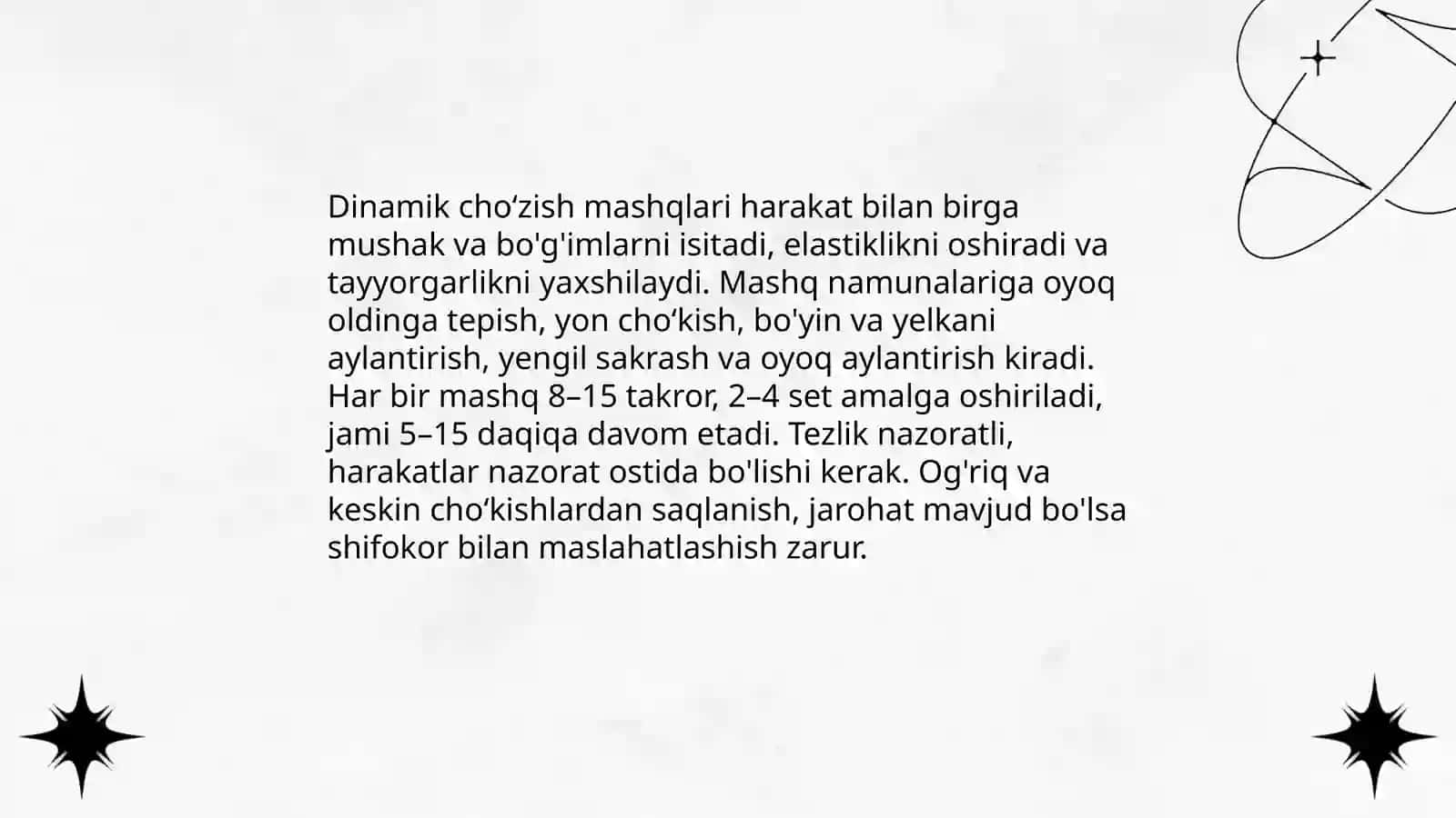 Muskullar erkinligiga erishish mashqlari 4