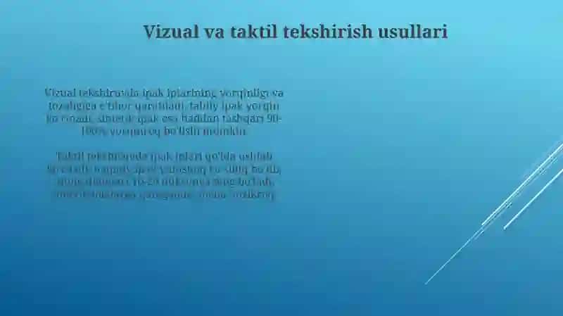 Ipak iplarini aniqlash va sinov usullari 4