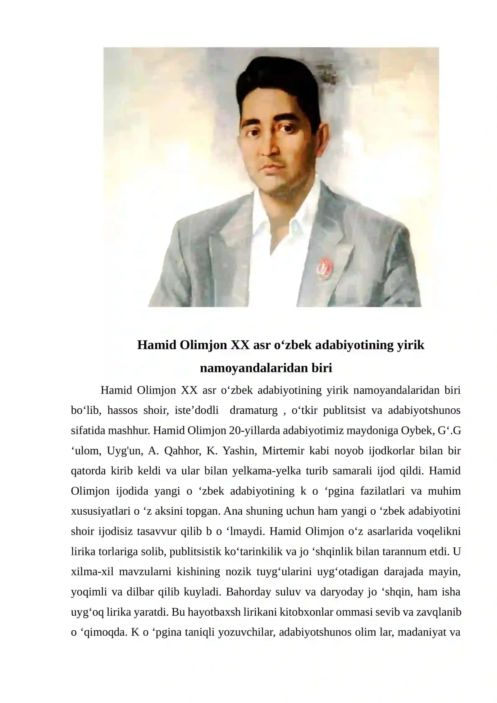 Hamid Olimjon lirikasida tabiat tasviri 4