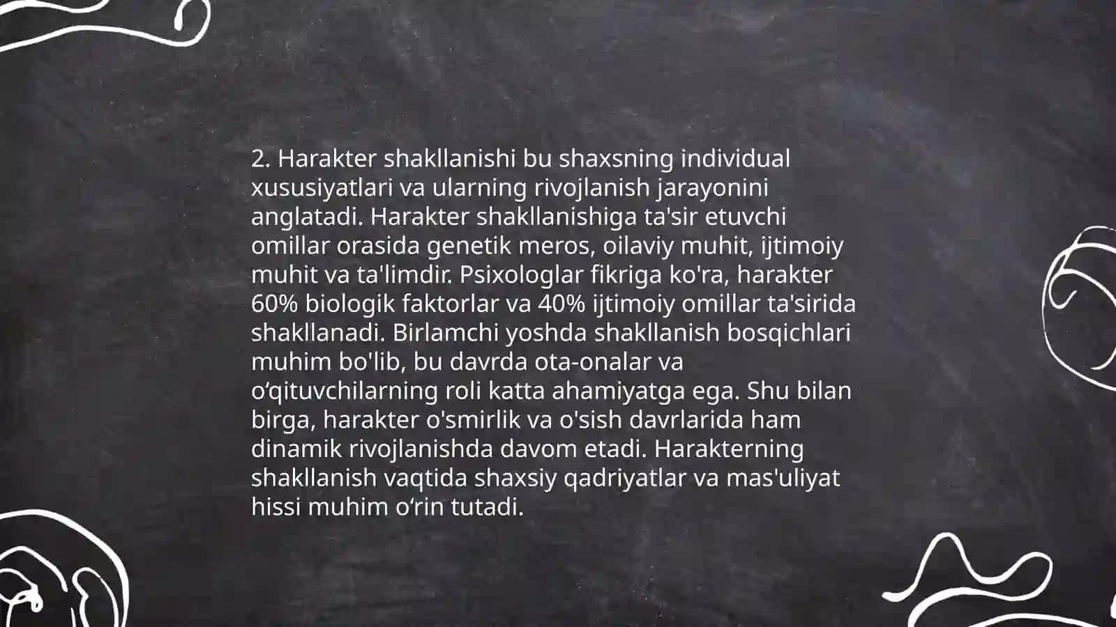 Harakter borasidagi nazaryalar 4
