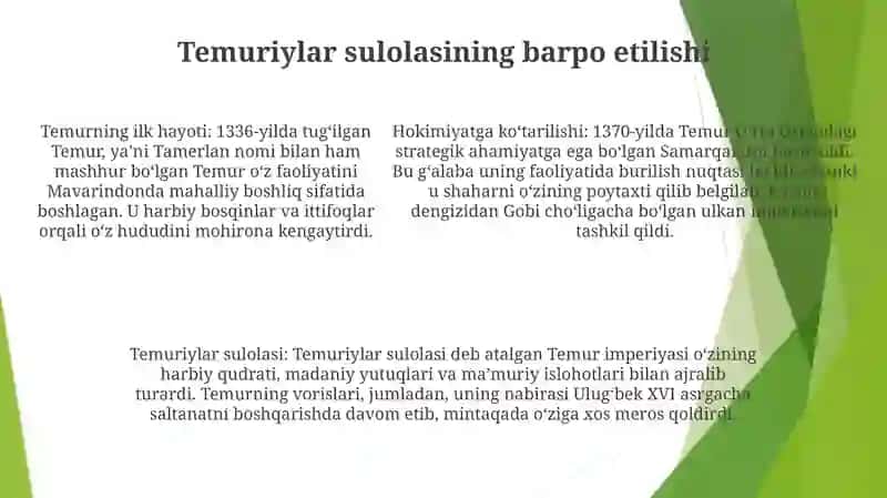 Amir Temur Davlatining Tashkil Topishi 4
