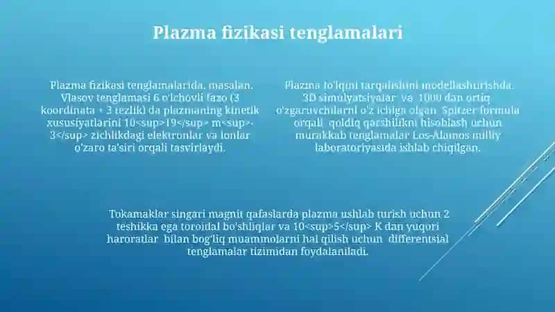 Plazma Fizikasi Uchun 4