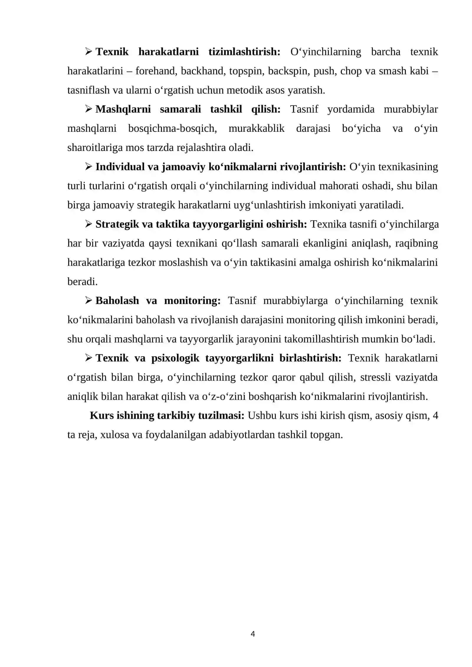 Stol tennisi o‘yin texnikasining tasnifi 4