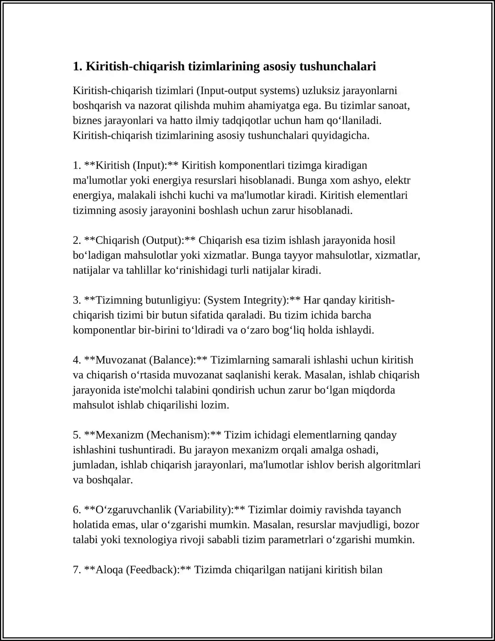 KIRITISH-CHIQARISH TIZIMLARINI TASHKIL ETISH 4