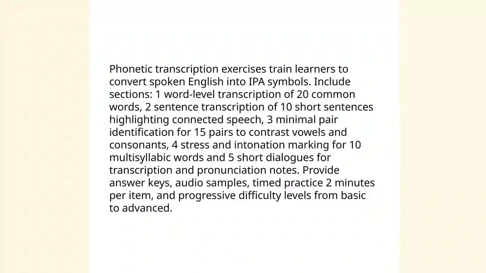 Transcription practice task 4