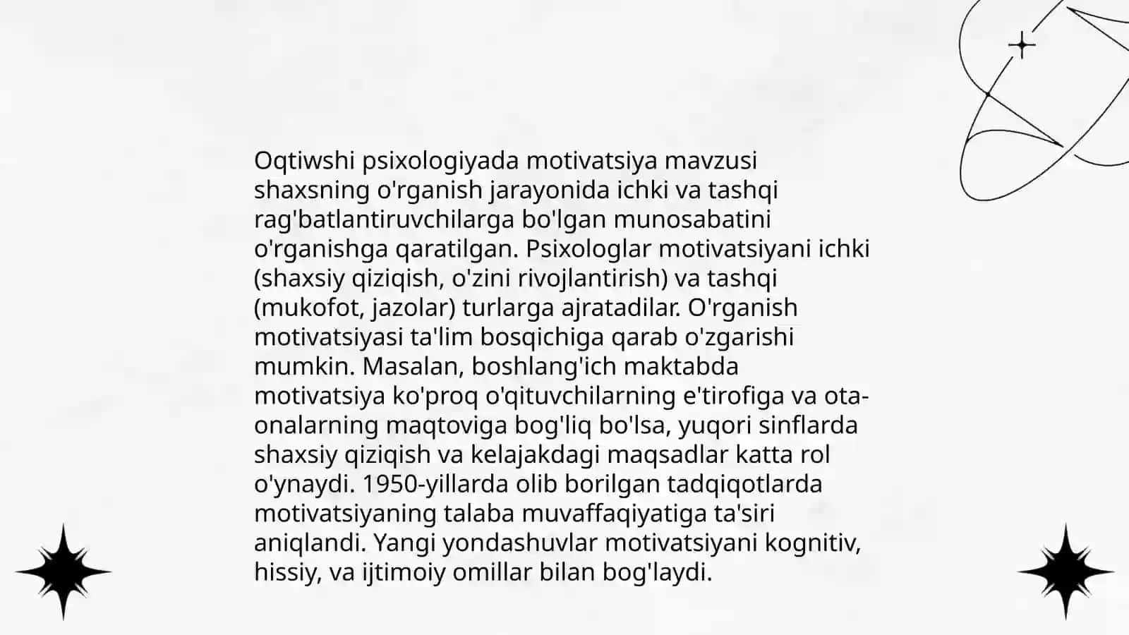 Oqtiwshi psixologiyasi 4