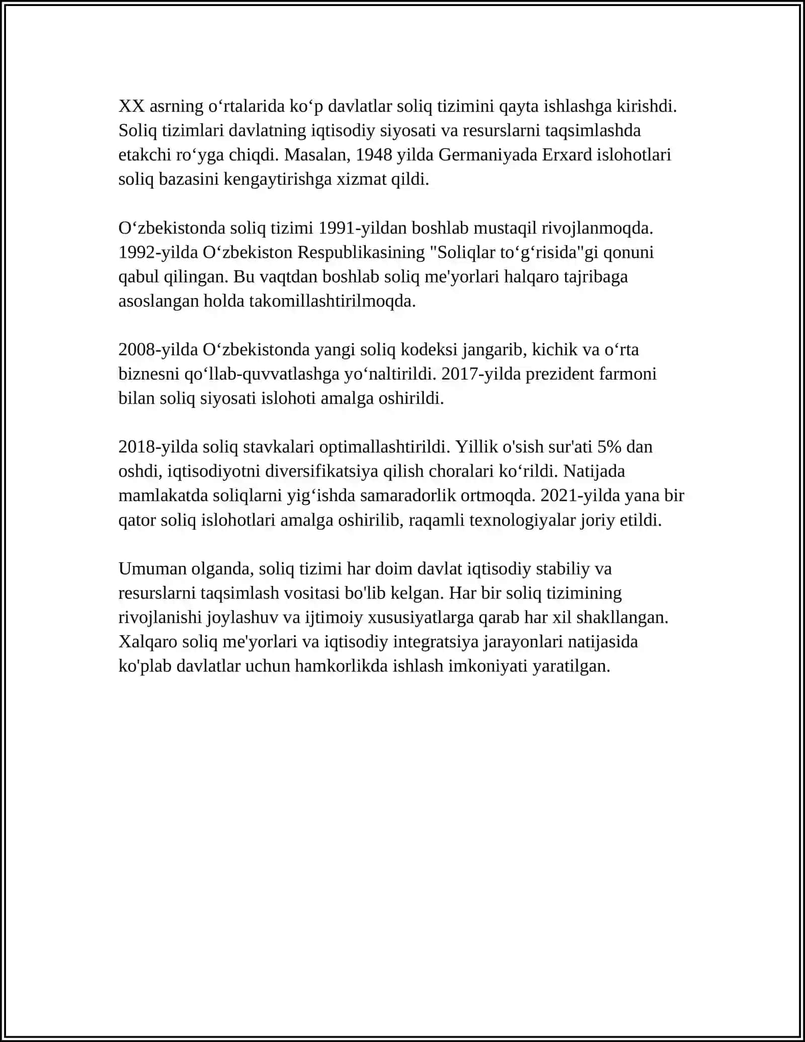 SOLIQLAR VA SOLIQQA TORTISH MAVZUSIDA MUSTAQIL ISH 4