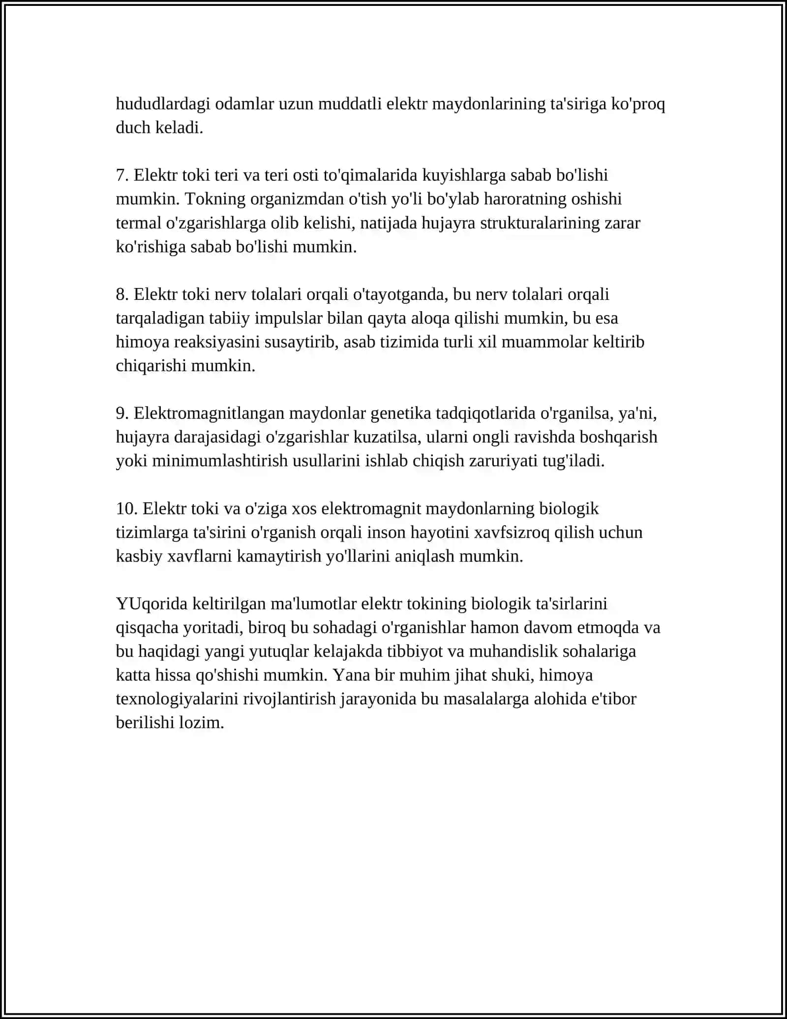 Elektr Tokining Organizmga Ta'siri 4