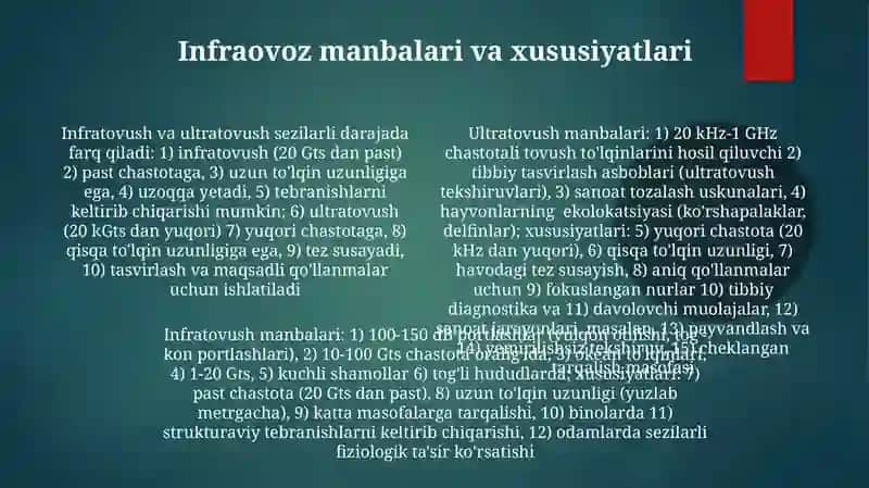 Ultratovushlar va infratovushlar 4