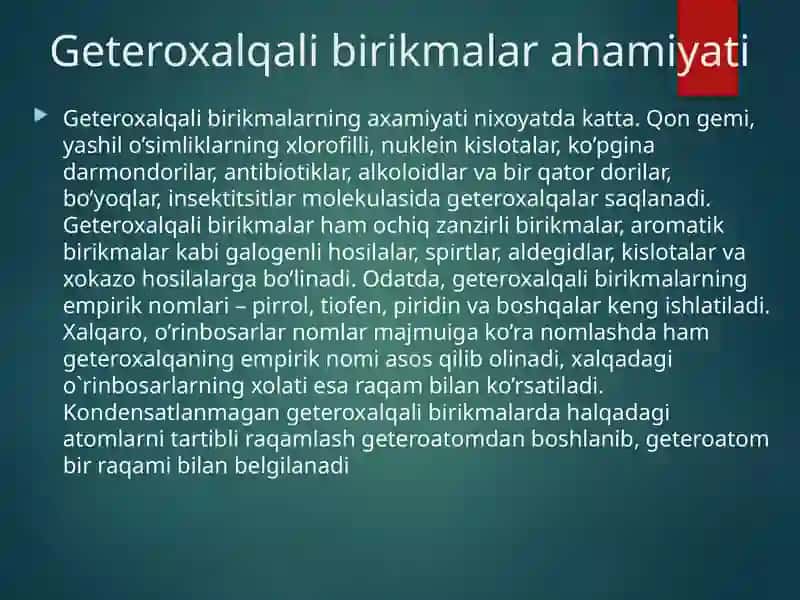 Geterosiklik birikmalar 4
