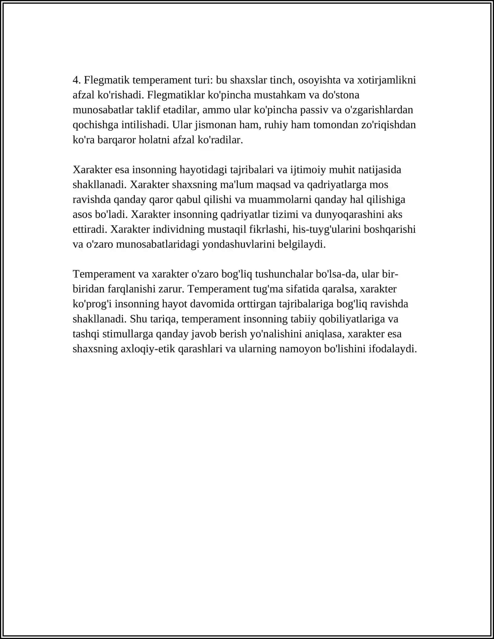 TEMPERAMENT VA HARAKTER 4