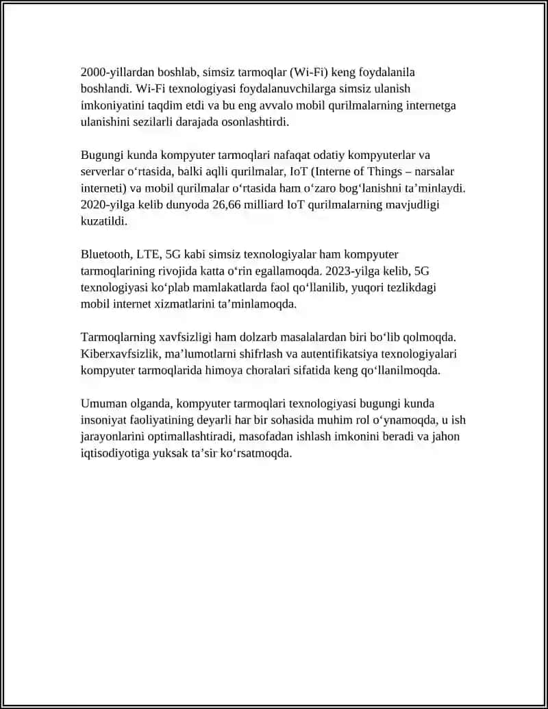 KOMPYUTERNING TARMOQLARI UNING ASOSIY TURLARI VA TUSHUNCHALARI 4