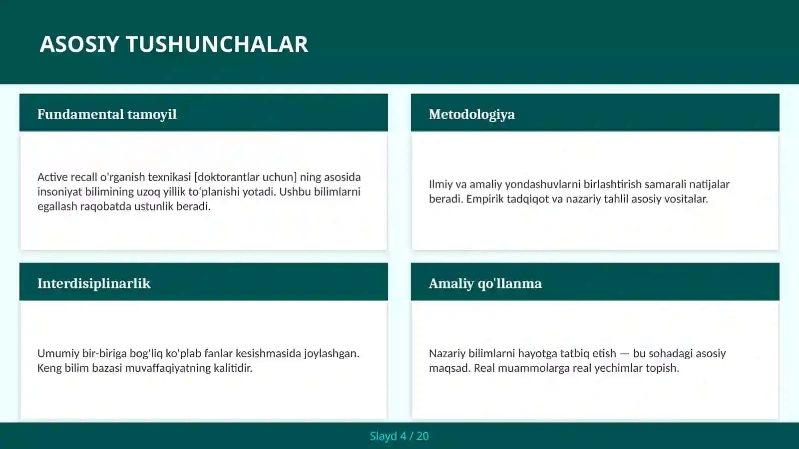 Active recall o'rganish texnikasi [doktorantlar uchun] 4