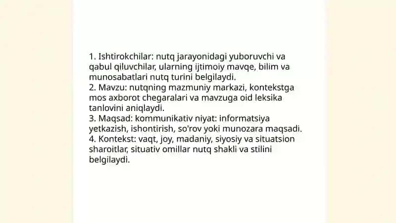 Nutqiy holat va nutqiy vaziyat 4