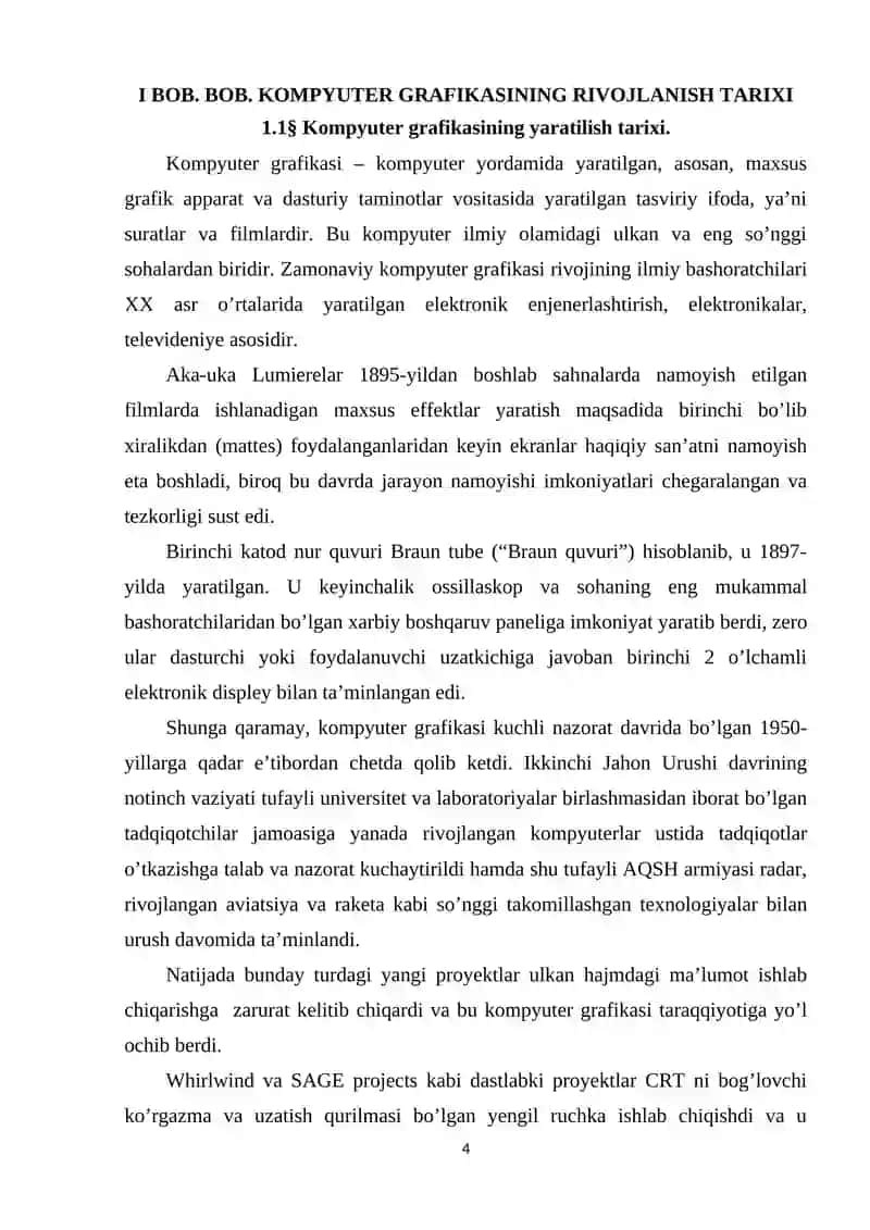 KOMPYUTER GRAFIKASINING TASNIFI VA RIVOJLANISH ISTIQBOLLARI 4