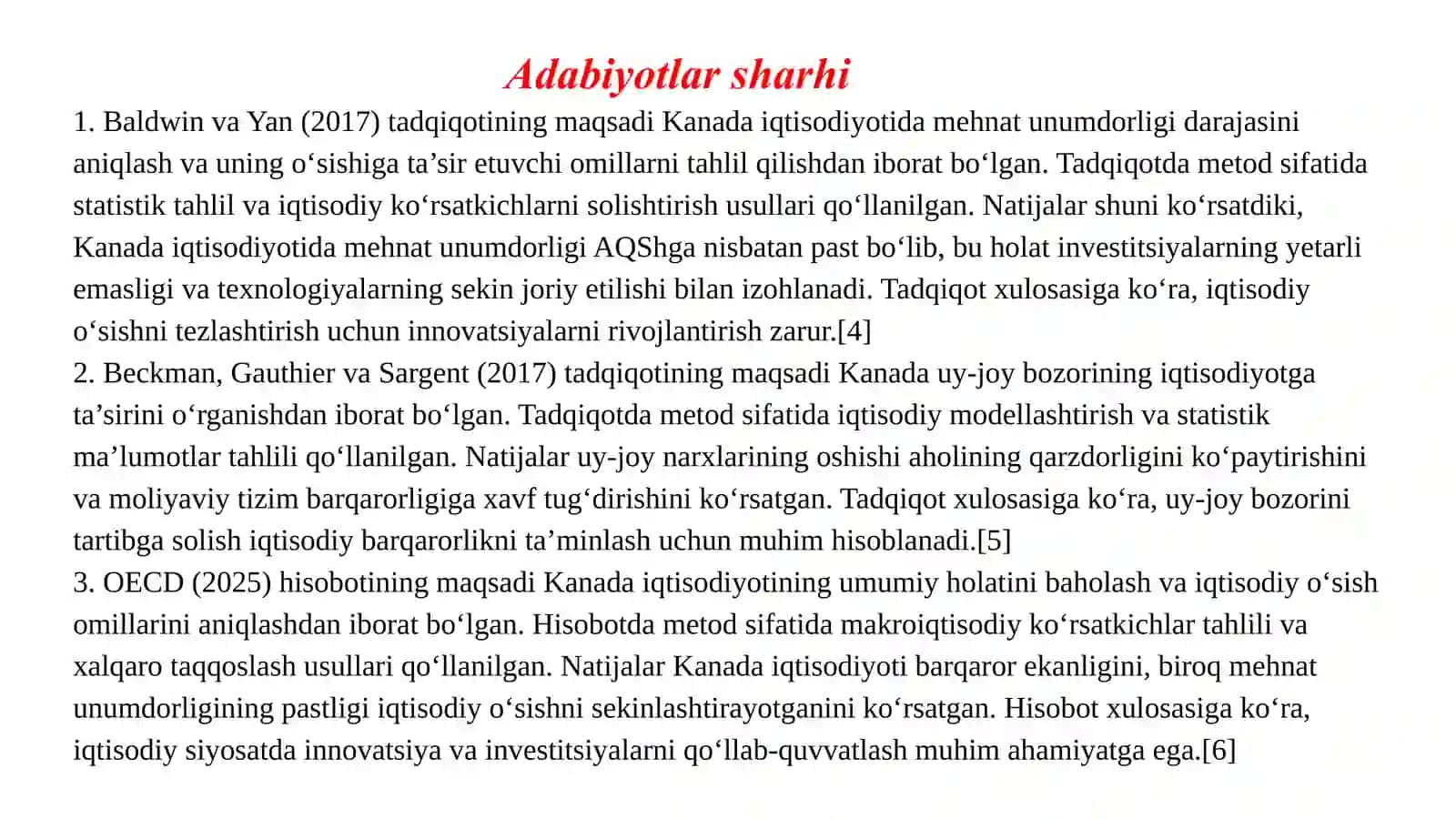 Kanada iqtisodiyoti va emperik tahlili (OLS model) 4