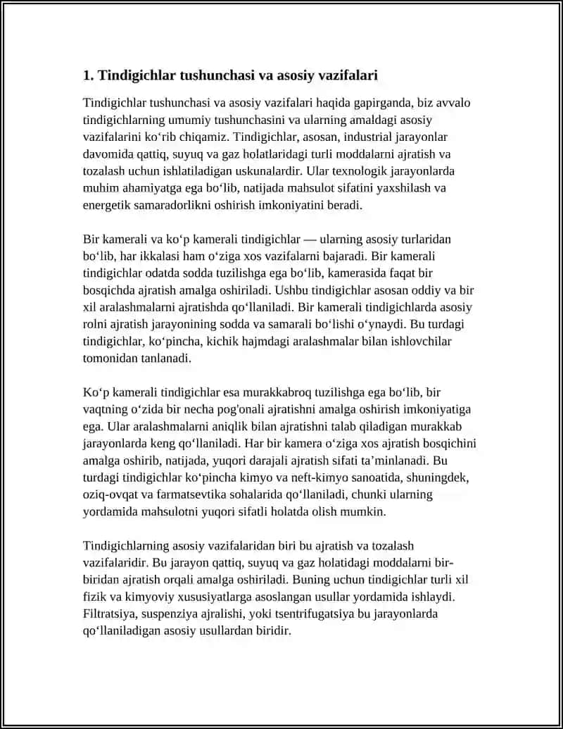 TINDIGICHLAR VA ULARNING TURLARI 4