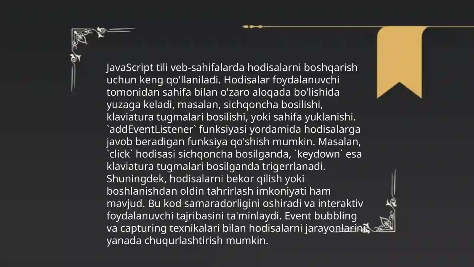 Interaktiv foydalanuvchi interfeysini yaratishda JavaScript tilining imkoniyatlaridan foydalanish 4