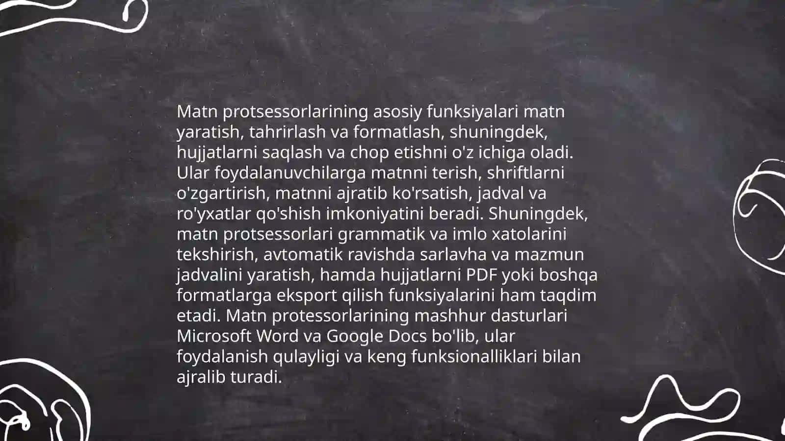 Matn protsessorlarini o'rganish metodikasi 4