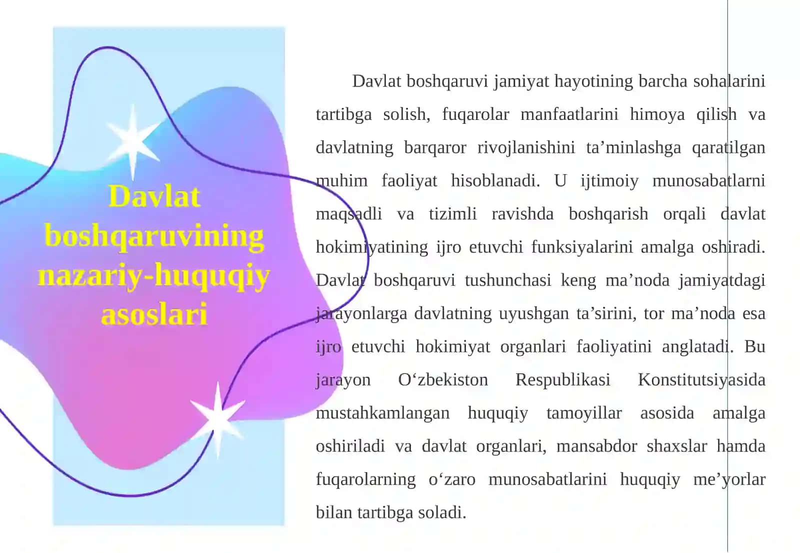 Davlat boshqaruvining huquqiy asoslar. 4