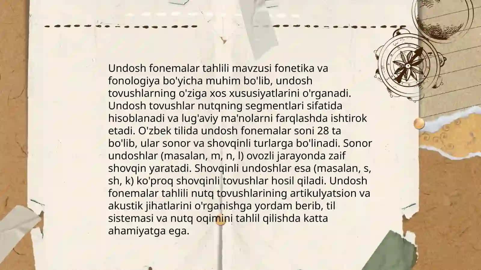 Unli va undosh fonemalar tasnifi 4