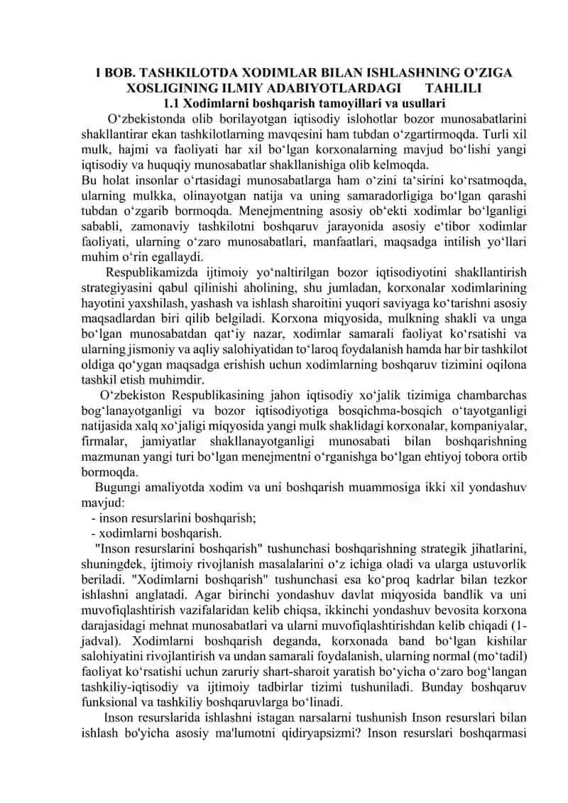 Tashkilitda xodimlar bilan ishlashnig o'ziga hosligi. 4