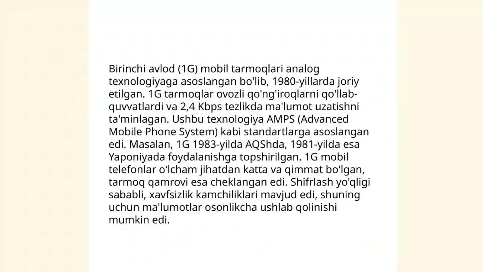 Mobil texnologiyalar yaratish va rivojlanish tarixi 4