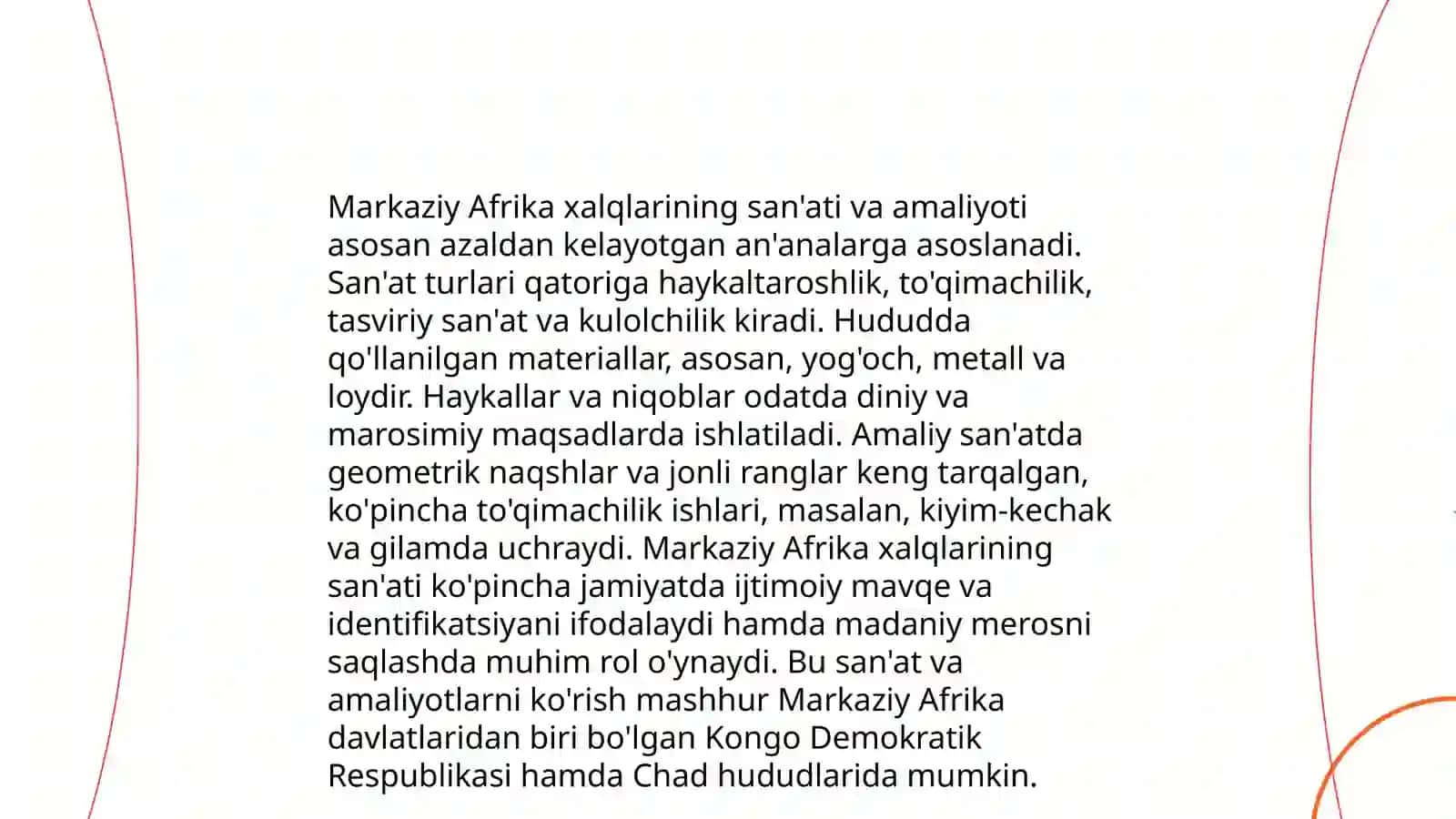 Markaziy Afrika xalqlari ma'naviy madaniyati 4