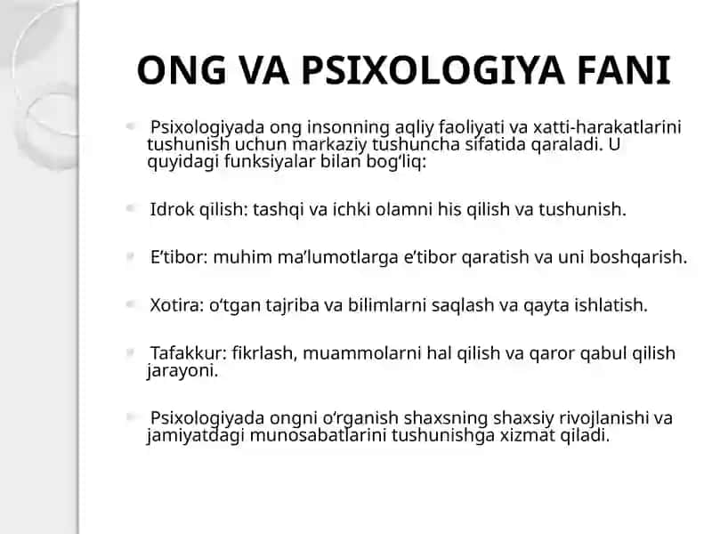 Ong Haqida Tushuncha 4