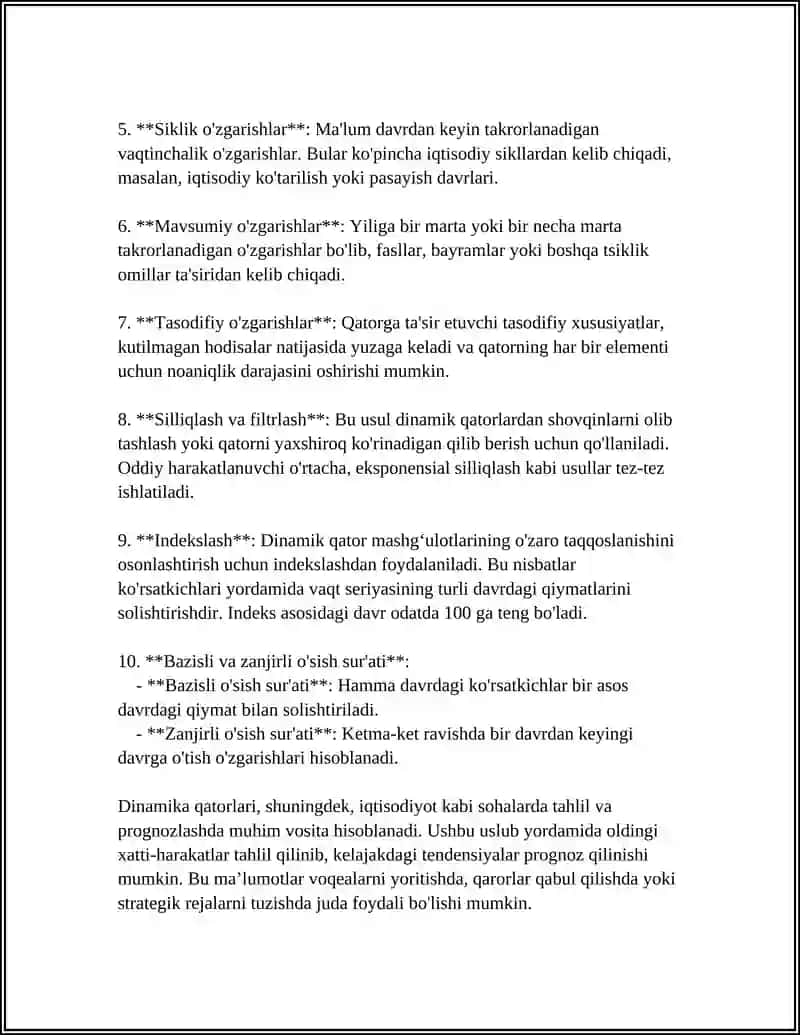 DINAMIKA QATORLARI 4