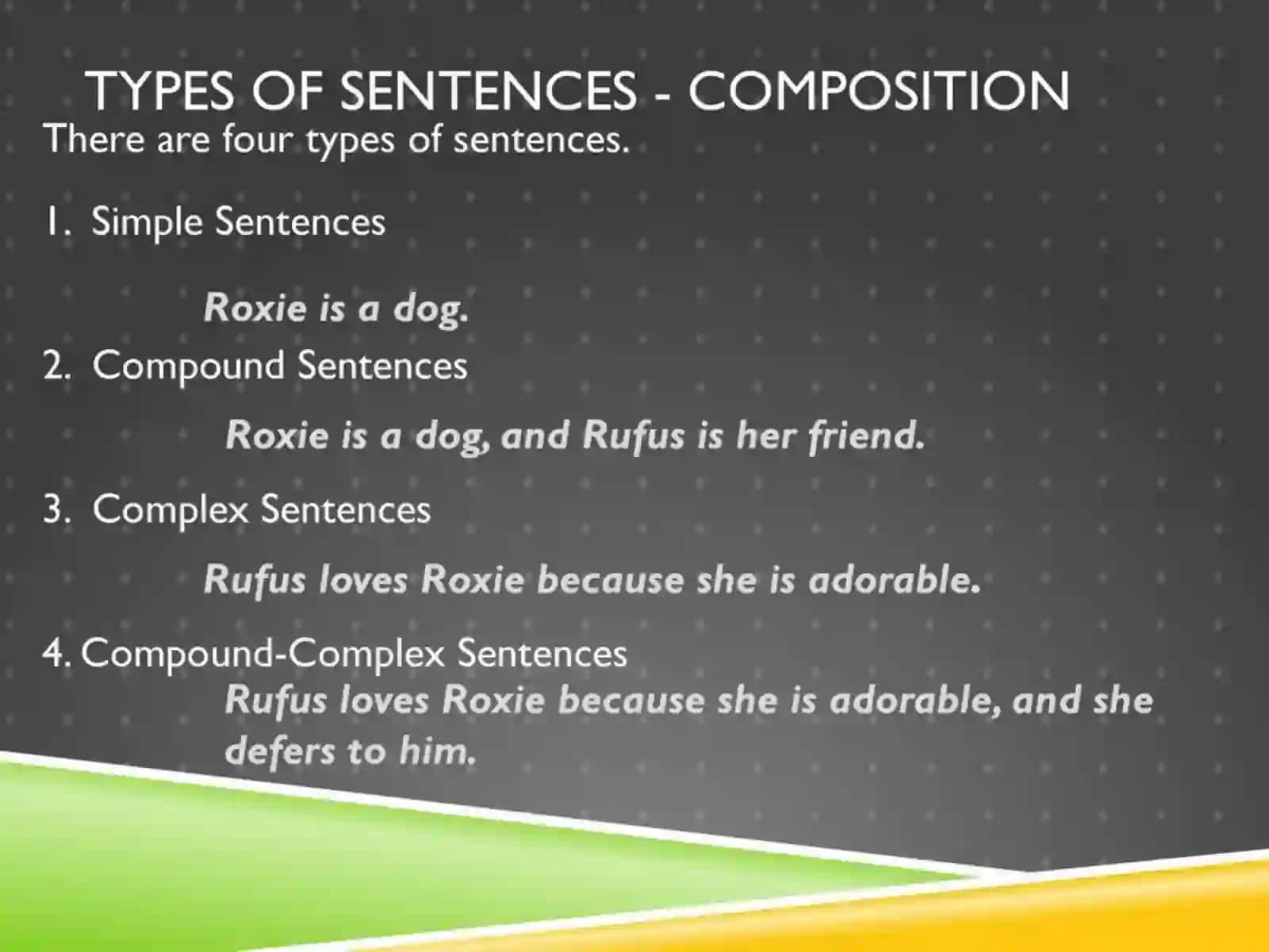 Types of sentences 4
