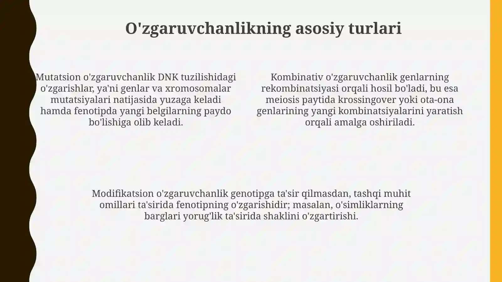 O'zgaruvchanlik va uning moddiyasoslari 4