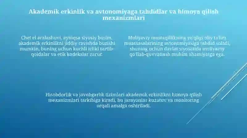 Akademik Erkinlik va Avtonomiya 4