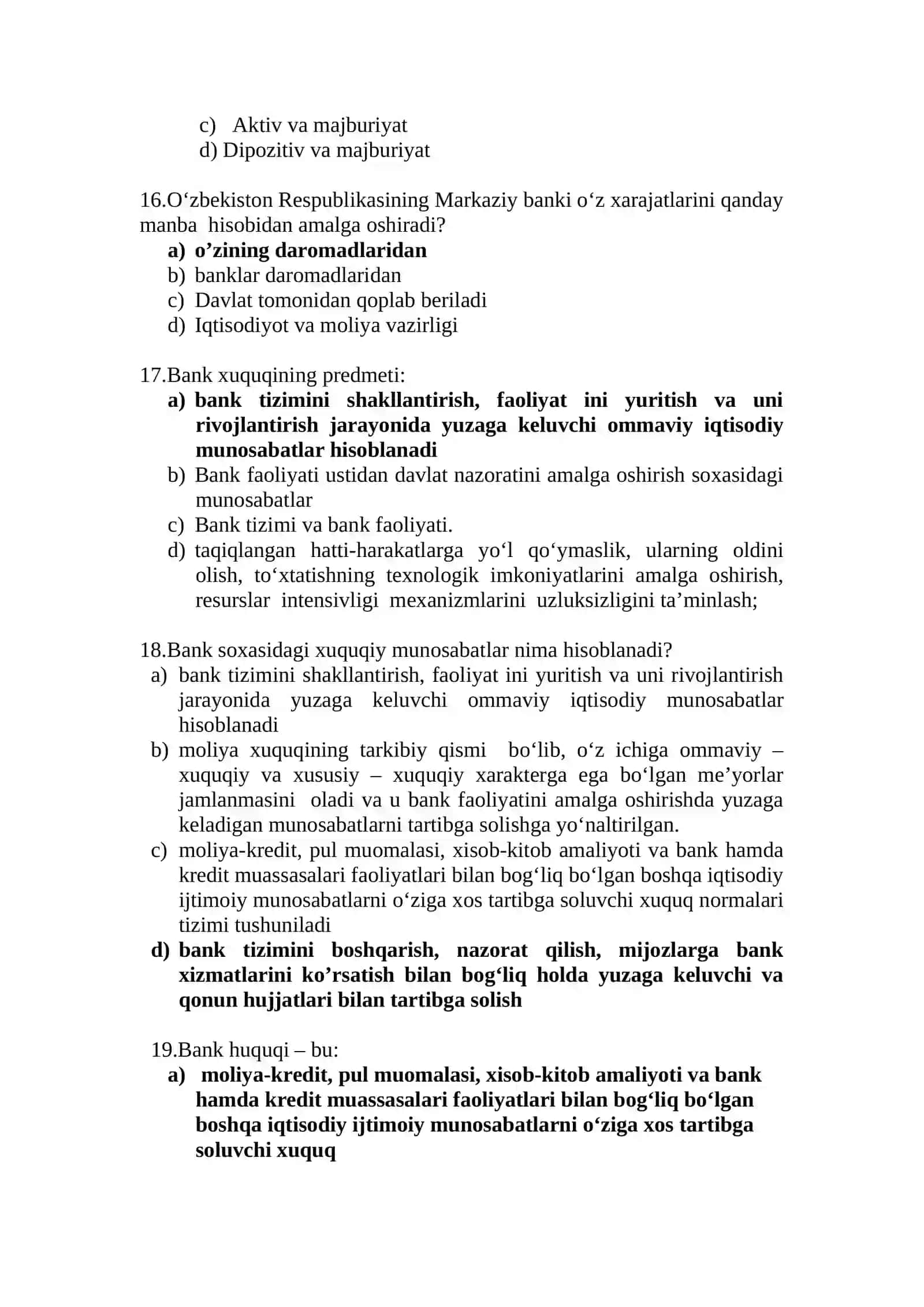 bank huquqi fanidan test 80ta 4