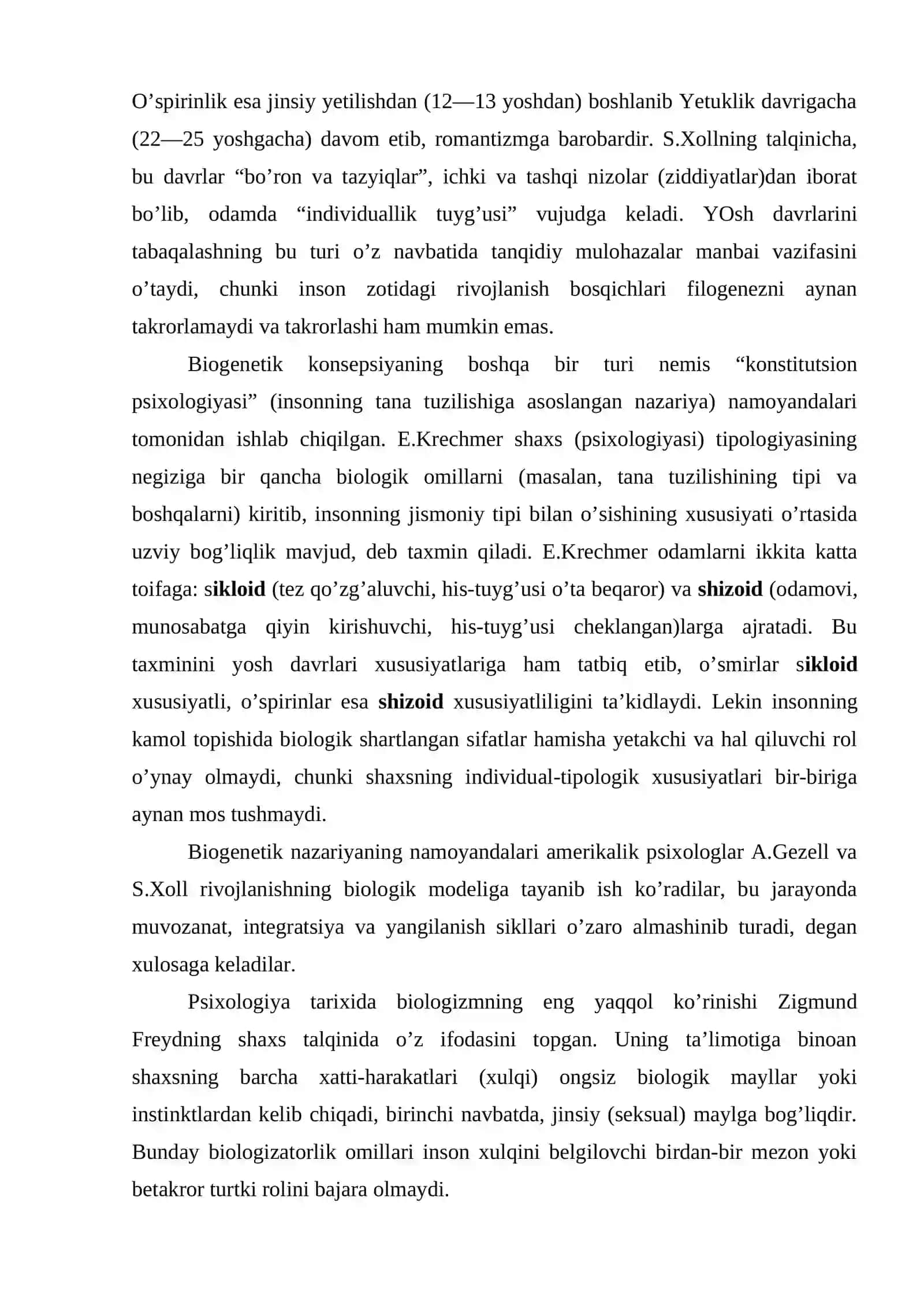 Psixik rivojlanish va uni davrlashtirish muammosi 4