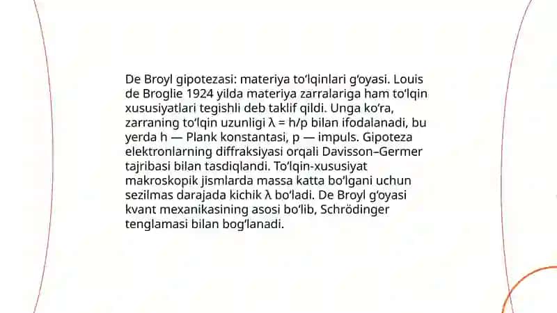 De Broyl to‘lqini g‘oyasi va tarixi 4