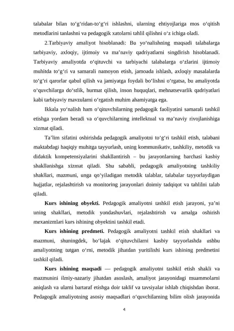 PEDAGOGIK AMALIYOTNI TASHKIL ETISHNING SHAKLI VA MAZMUNI 4
