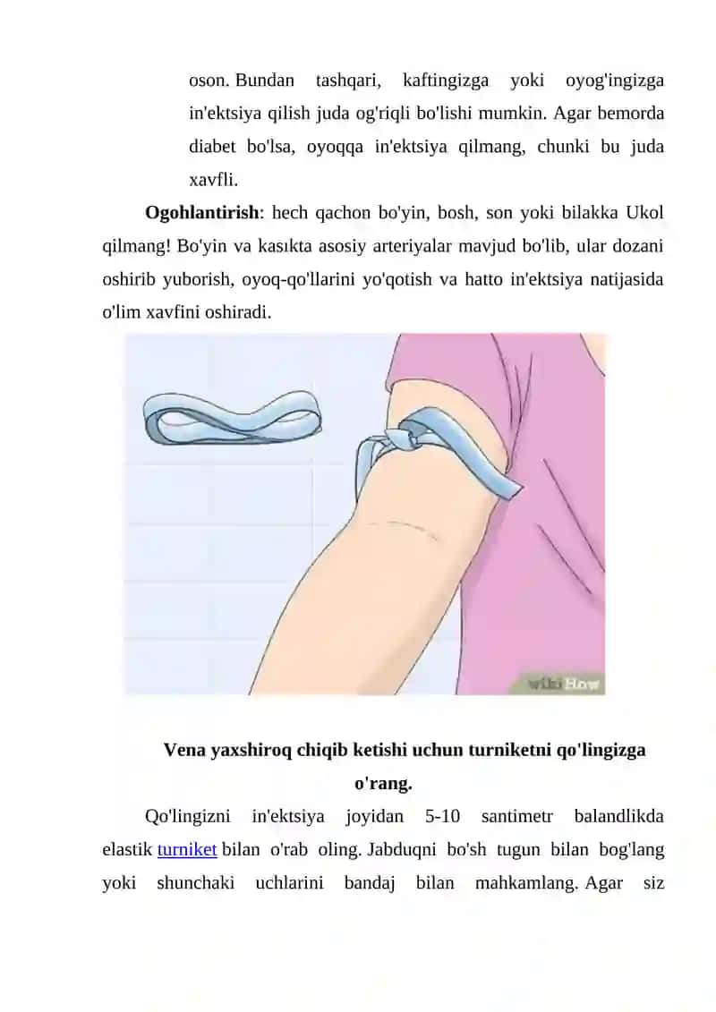 Vena ichiga ineksiya qilish texnikasi 4