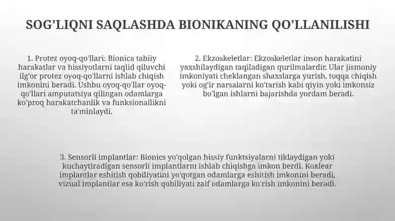 Bionika Asoslari Inson Hatotidagi Orni 4