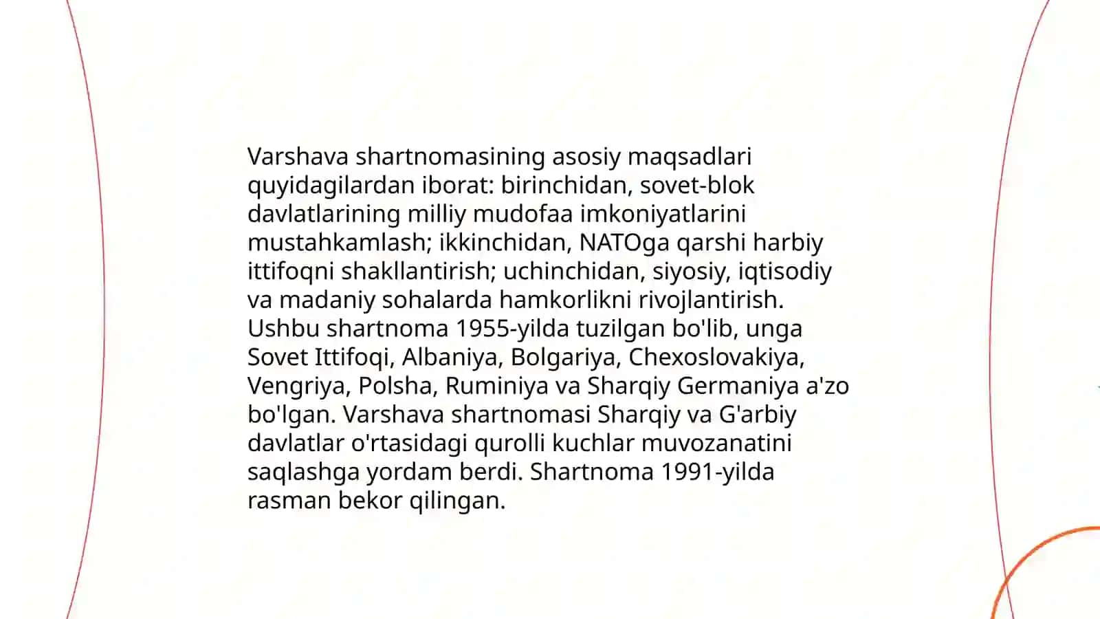 Varshava shartnomasi tashkiloti vafaoliyati 4