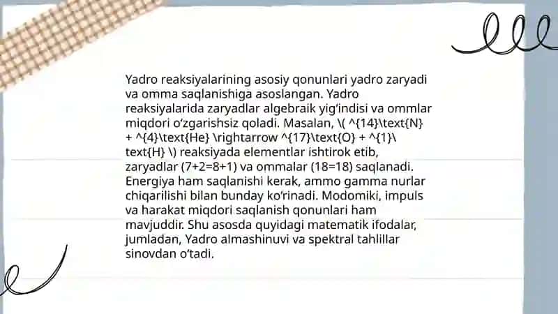 Yadro reaksiyalari haqida 4