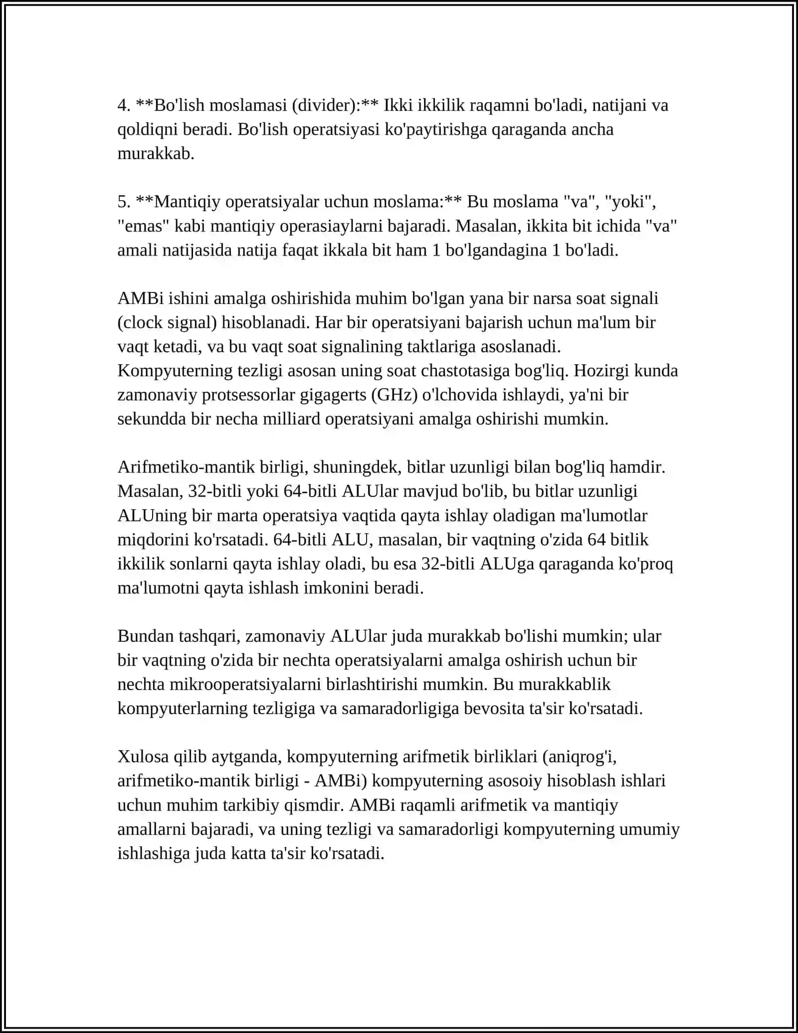 KOMPYUTERNI TASHKIL ETISHNING ARIFMETIK ASOSLARI 4