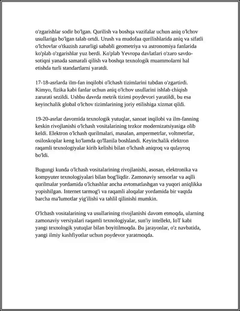 O'lchash Vositalari Va Usullari Tarixi 4