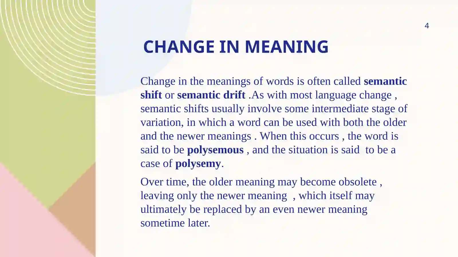 Changes in meaning 4